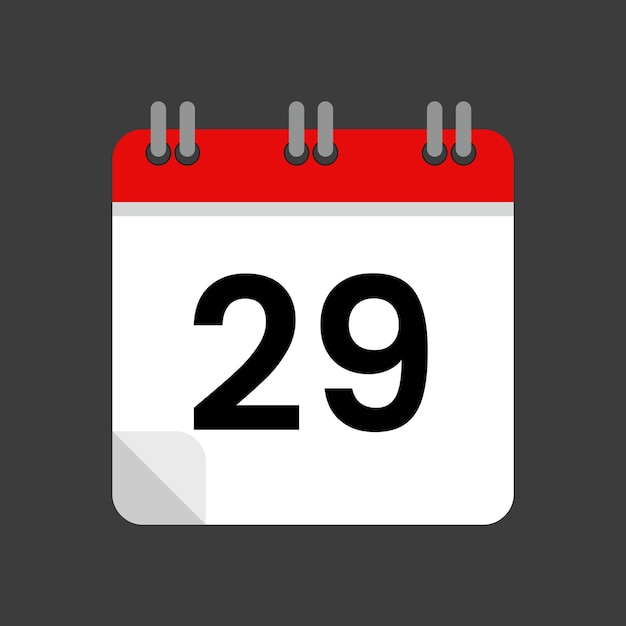 icono de calendario vectorial fecha 29