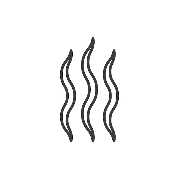 Icono de calentamiento establecido símbolo de vector de vapor de calor signo de olor cálido fuego icono de humo en estilo negro lleno y delineado