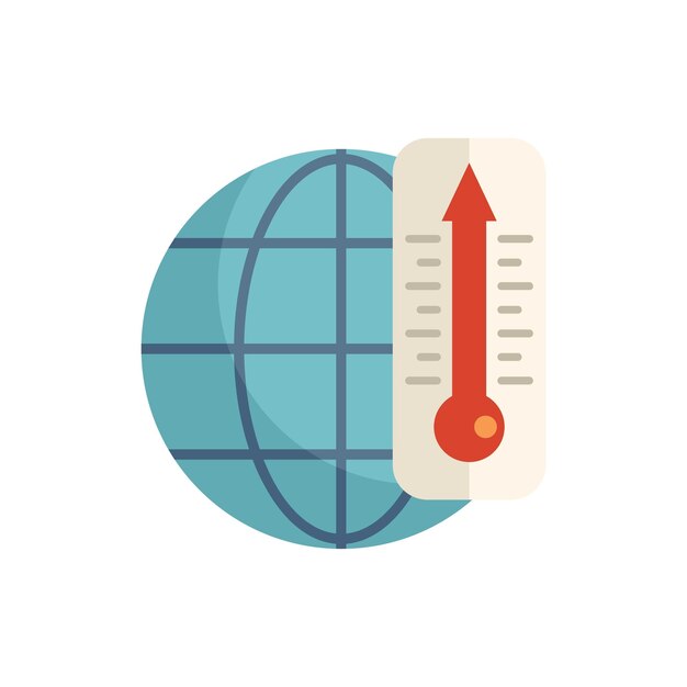 Icono de calentamiento global vector plano Tierra clima Planeta desastre aislado