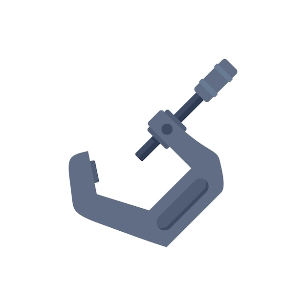 Icono de calibrador micrométrico vector plano Vernier de precisión Calibre técnico aislado