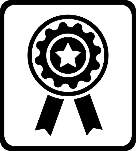 Icono de calidad del premio de logro Vector negro
