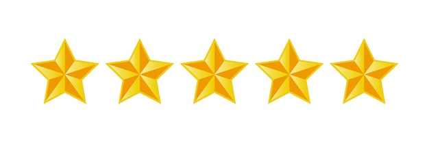Icono de calificación de cinco estrellas Calificación de producto del cliente de cinco estrellas Ilustración vectorial
