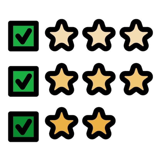 Icono de calificación de estrellas Contorno de estrellas de calificación vector Icono de color plano aislado