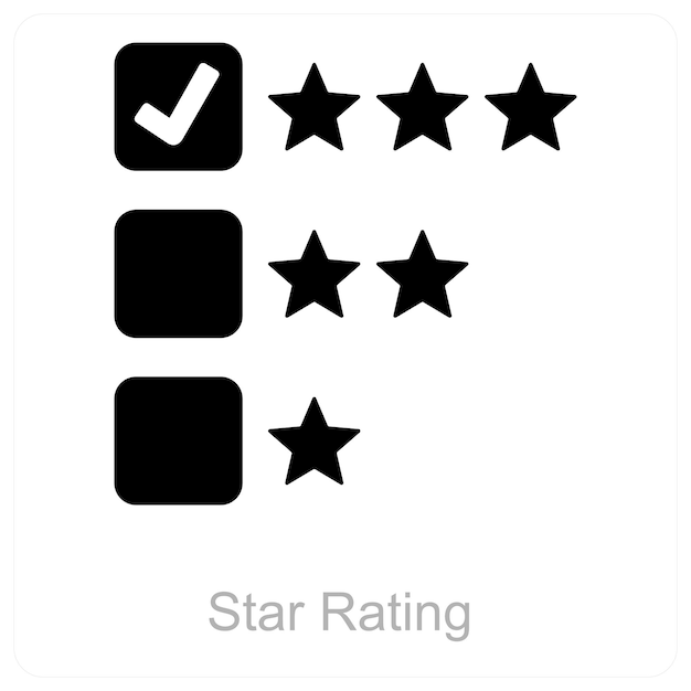 El icono de la calificación de estrellas