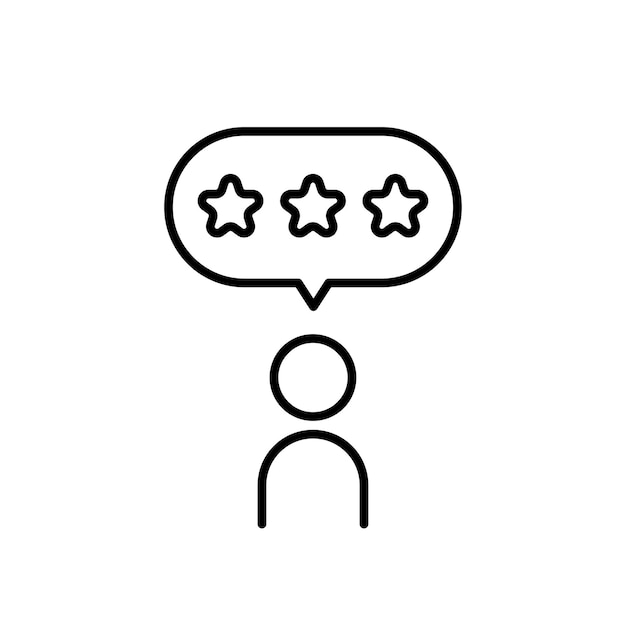 El icono de calificación y revisión sirve como una herramienta de visualización para la retroalimentación del usuario que encapsula las opiniones