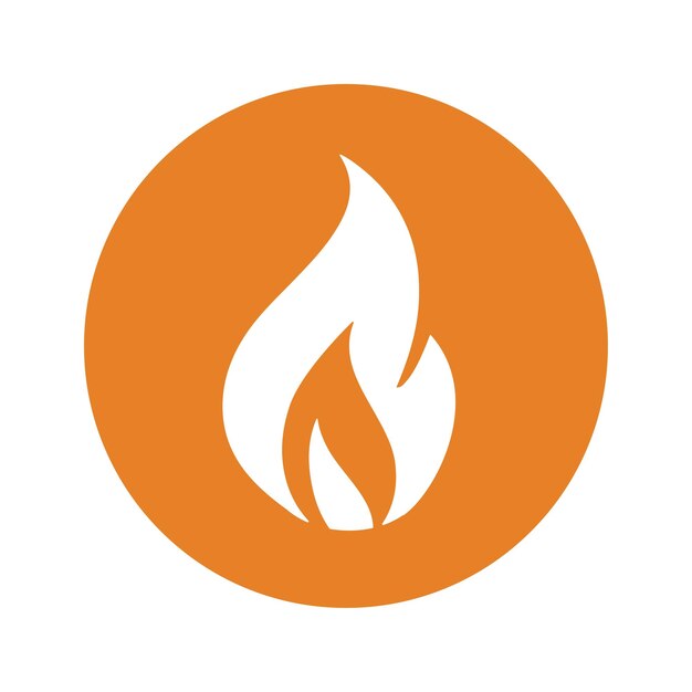 Icono de calor de gas de fuego en combustión