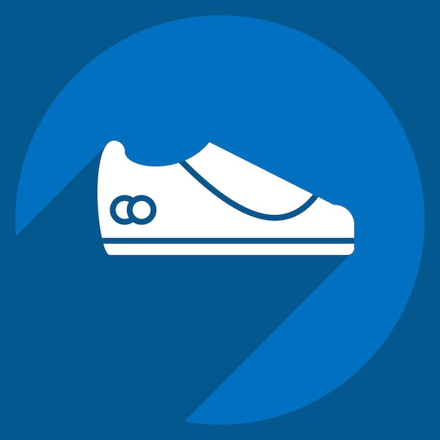 Icono Calzado relacionado con Tenis Símbolo deportivo estilo sombra larga ilustración de diseño simple