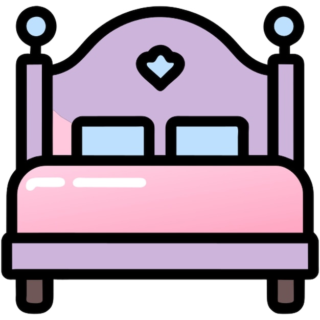 icono de cama con contorno de color