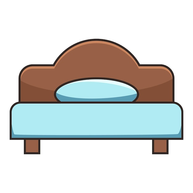 Icono de cama doble Ilustración de dibujos animados de icono de vector de cama doble para web