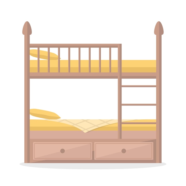 Icono de cama de dos pisos con cubierta y dos cajones Cama para dormir y descansar
