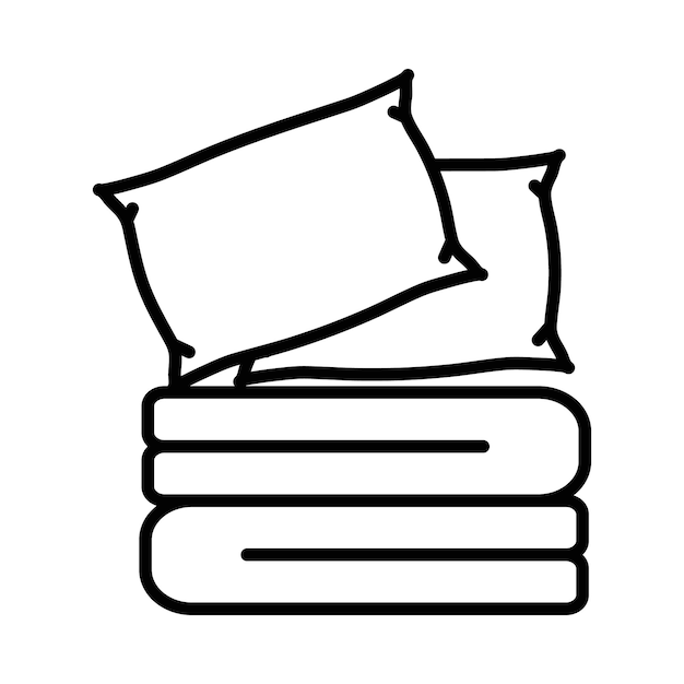 El icono de la cama es un signo de conjunto de contornos.