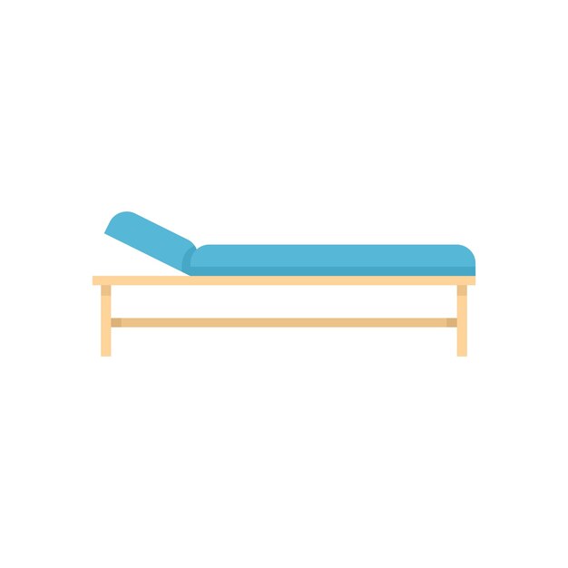 Icono de cama de hospital Ilustración plana del icono de vector de cama de hospital aislado sobre fondo blanco