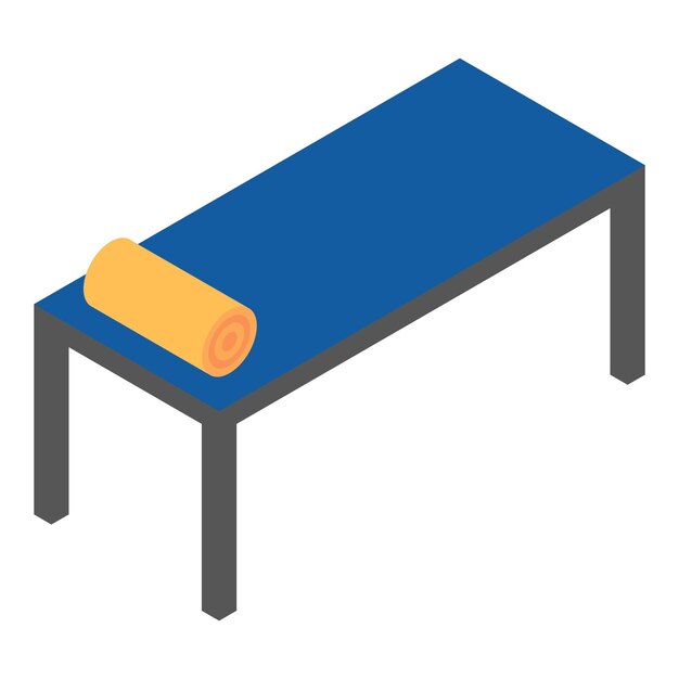 Icono de cama de metal largo Isométrico de icono de vector de cama de metal largo para diseño web aislado sobre fondo blanco