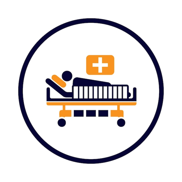 icono de cama de paciente en el hospital