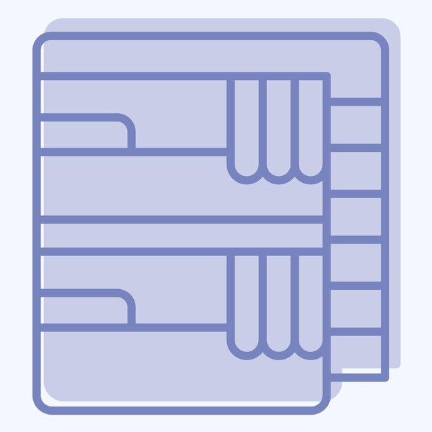 Icono Cama de tren relacionada con el símbolo de la estación de tren estilo de dos tonos ilustración de diseño simple
