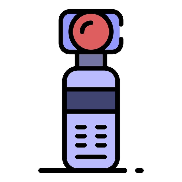 Icono de cámara de acción manual Contorno cámara de acción manual vector icono color plano aislado