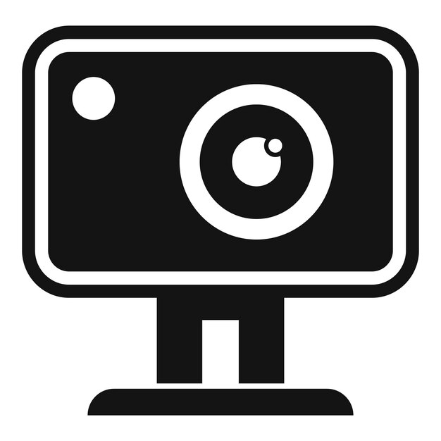 Icono de cámara de acción simple vector Videocámara de película Cámara de acción digital