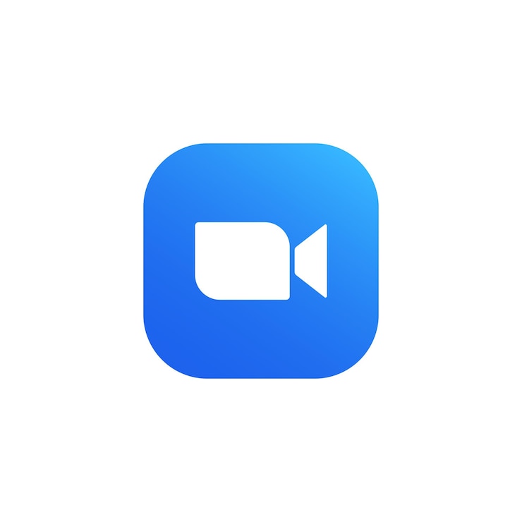 Vector icono de cámara azul: aplicación de transmisión de medios en vivo para el teléfono, videollamadas de conferencia. símbolo de comunicaciones de video moderno. vector sobre fondo blanco aislado. eps 10.