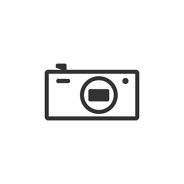 Icono de cámara en blanco y negro