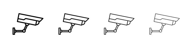 icono de la cámara de CCTV logotipo lineal aislado