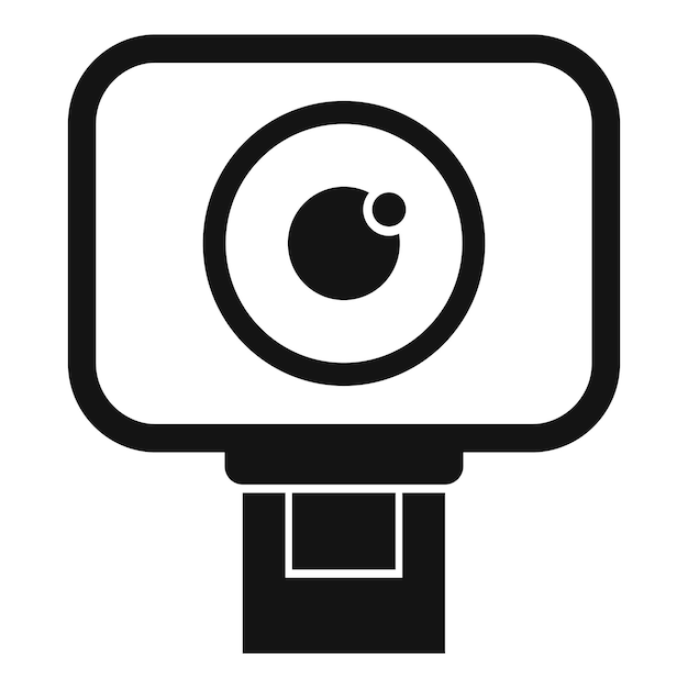 Icono de cámara de cine de carrete simple vector Videocámara Grabar videografía