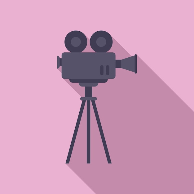 Icono de cámara de cine vector plano Película de vídeo Edición de movimiento