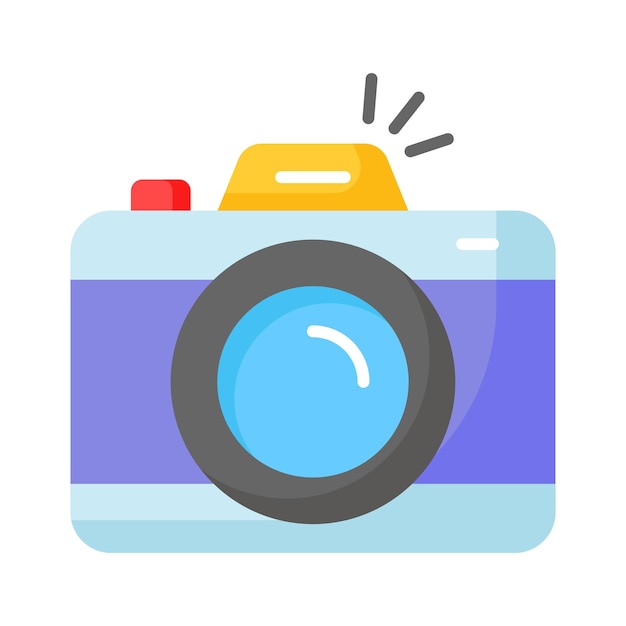 Icono de cámara digital en estilo plano equipo de fotografía cámara fotográfica vectorial