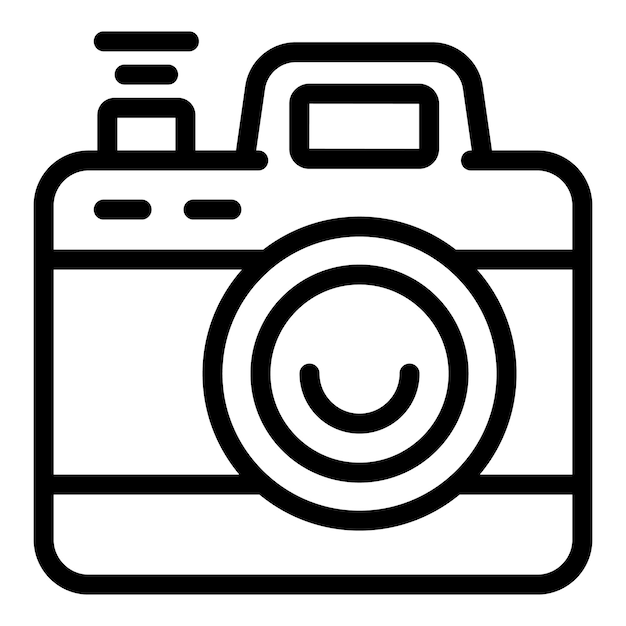 Icono de cámara digital innovador contorno vectorial cámara fotográfica moderna disparo de gadgets electrónicos