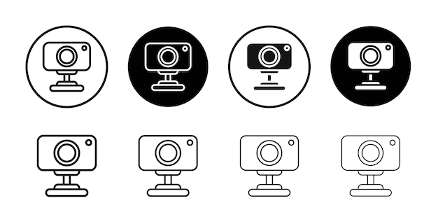 El icono de la cámara digital tiene un contorno delgado simple