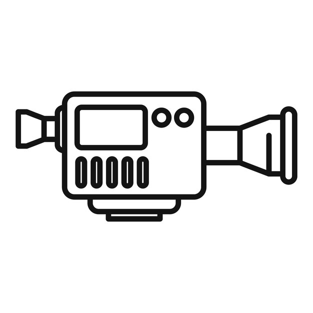 Icono de cámara digital de TV Contorno de icono de vector de cámara digital de TV para diseño web aislado sobre fondo blanco