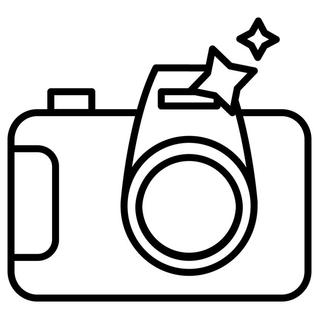 Icono de la cámara con flash