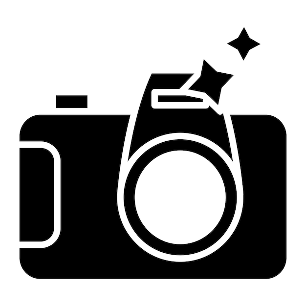 Icono de la cámara con flash