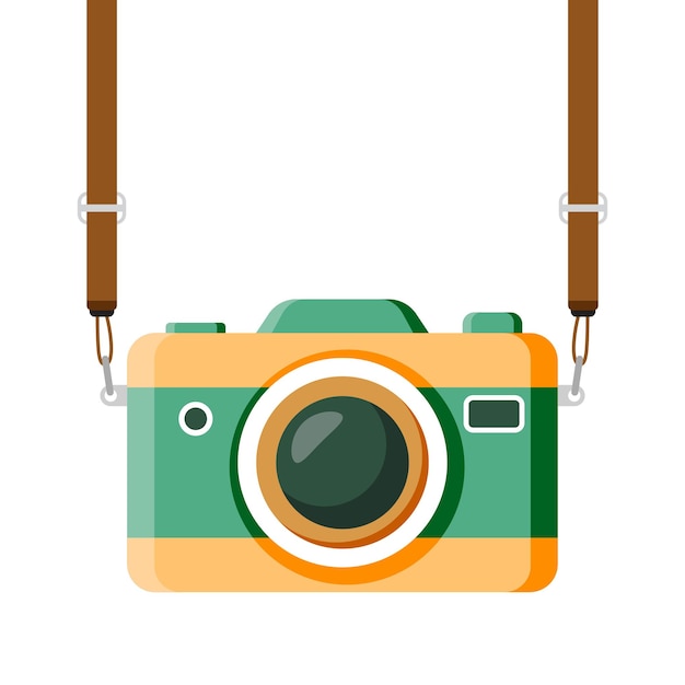 Icono de cámara fotográfica en estilo plano Ilustración vectorial de equipo fotográfico en fondo aislado Concepto de negocio de carteles fotográficos profesionales