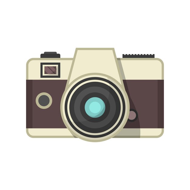 Icono de cámara fotográfica en estilo plano Ilustración vectorial de equipo fotográfico en fondo aislado Concepto de negocio de carteles fotográficos profesionales