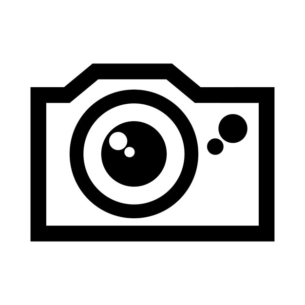 Icono de cámara fotográfica en estilo simple en una ilustración de vector de fondo blanco