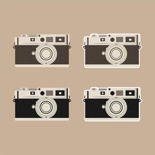 Icono de cámara fotográfica ilustración de vector plano de cámara fotográfica cámara retro