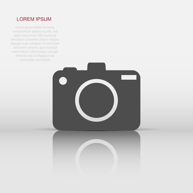 Icono de cámara de fotos vectorial en estilo plano Pictograma de ilustración de signo de cámara de fotógrafo Concepto de negocio de cámara