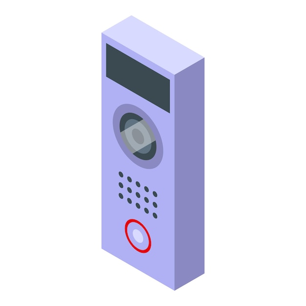 Icono de la cámara de intercomunicación vector isométrico puerta de video seguridad de campana