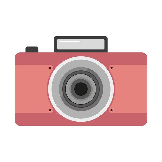 El icono de la cámara plana retro Ilustración del equipo de fotografía Gráfica de la herramienta de instantánea Hobby creativo
