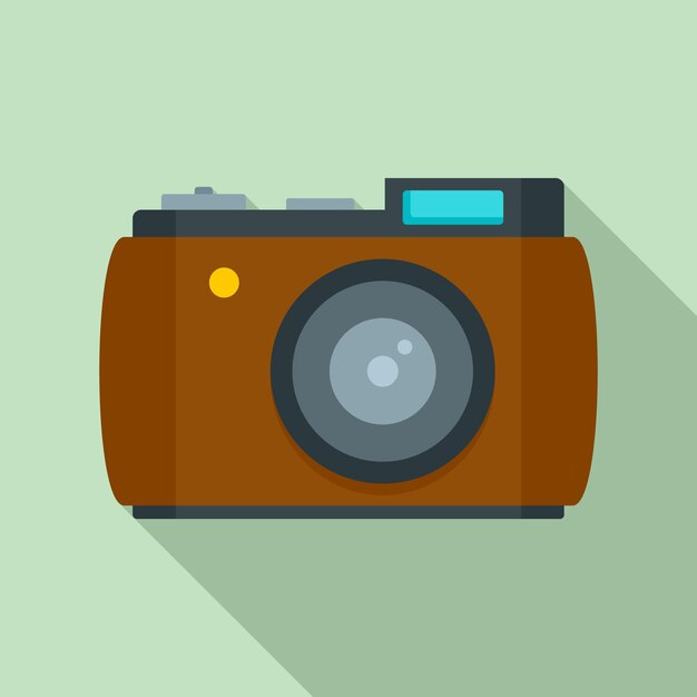 Icono de cámara retro Ilustración plana del icono vectorial de cámara retro para el diseño web