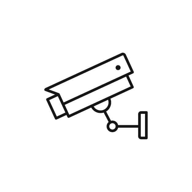 Icono de cámara de seguridad aislado en fondo blanco