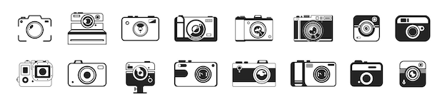 Ícono de cámara Símbolo de cámara fotográfica Ícono de instantánea lleno Cámara fotográfica en estilo plano