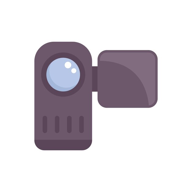 Icono de cámara de transmisión vector plano Video en vivo Juego en línea aislado