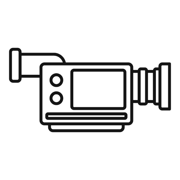 Icono de cámara de TV Icono de vector de cámara de TV de esquema para diseño web aislado sobre fondo blanco