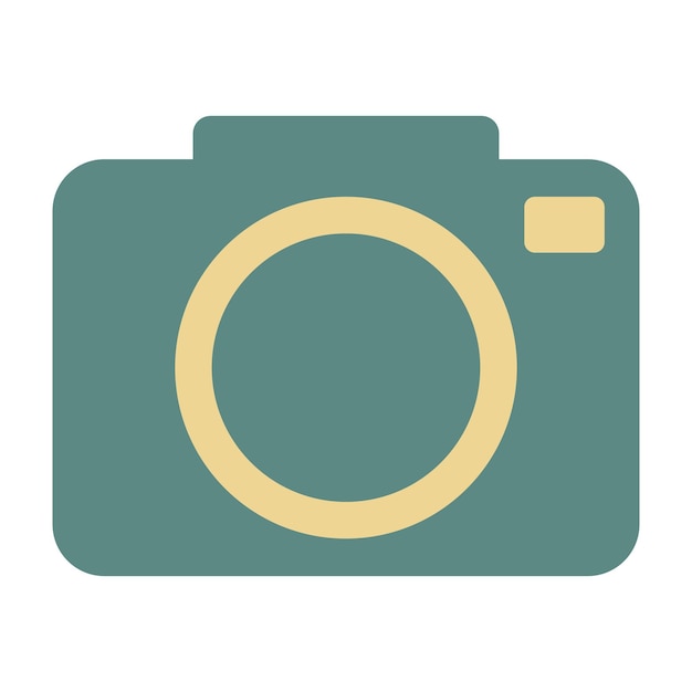 Icono de cámara vector plano Flash digital Símbolo blanco