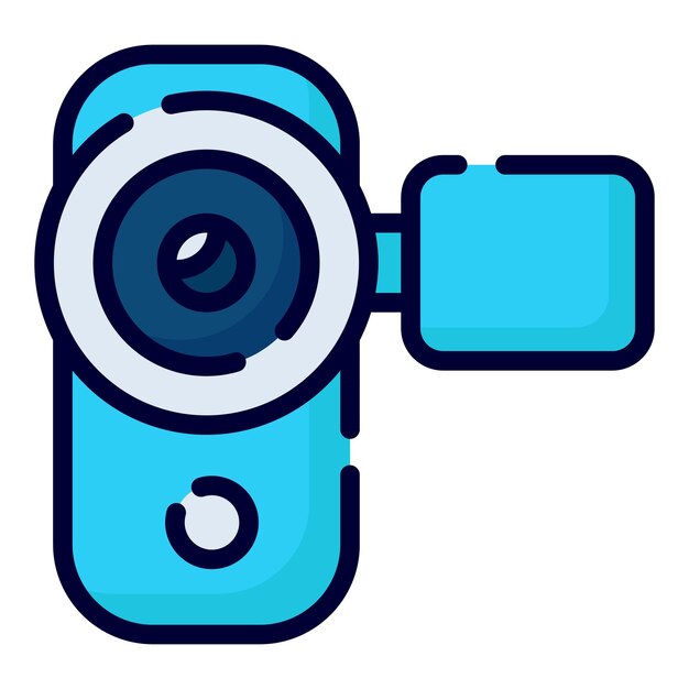 icono de cámara vectorial estilo de contorno coloreado para Web y Mobile