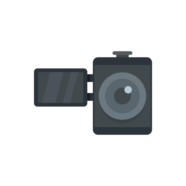 Icono de cámara de vídeo doméstica Ilustración plana del icono de vector de cámara de vídeo doméstica aislado sobre fondo blanco