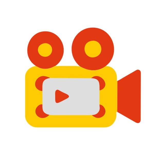 icono de la cámara de vídeo con formas de colores