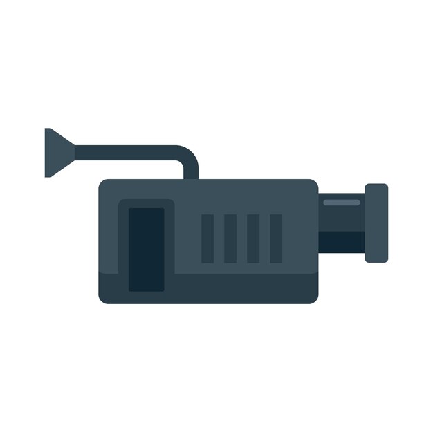 Icono de cámara de vídeo de TV Ilustración plana del icono de vector de cámara de vídeo de TV aislado sobre fondo blanco