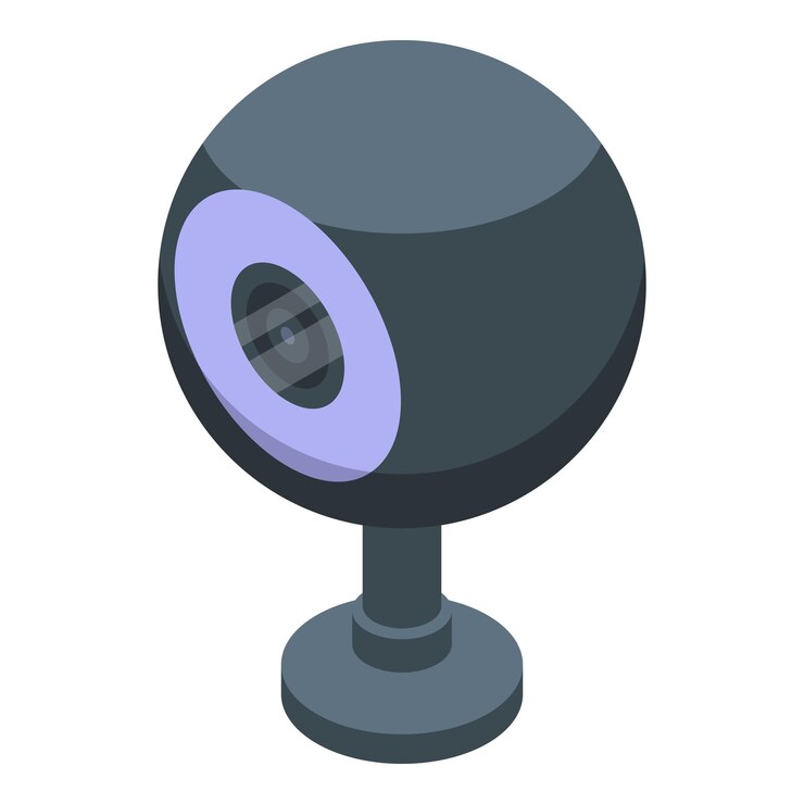 Vector icono de cámara web de esfera isométrica de icono de vector de cámara web de esfera para diseño web aislado sobre fondo blanco